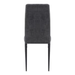 Καρέκλα τραπεζαρίας Rosa Megapap γκρι ύφασμα - μεταλλικό μαύρο πόδι 41x51x96εκ.