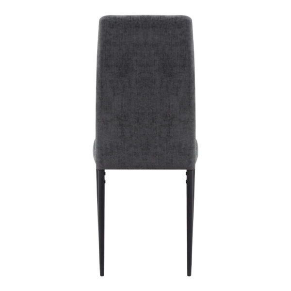 Καρέκλα τραπεζαρίας Rosa Megapap γκρι ύφασμα - μεταλλικό μαύρο πόδι 41x51x96εκ.