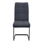 Καρέκλα τραπεζαρίας Laura Megapap ανθρακί ύφασμα - μεταλλική μαύρη βάση 42x58x98εκ.