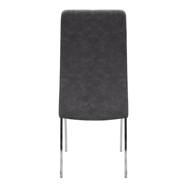 Καρέκλα τραπεζαρίας Alma Megapap γκρι PU - μεταλλικό πόδι χρωμίου 42x53x97εκ.