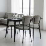 Καρέκλα τραπεζαρίας Kevin Megapap λαδί ύφασμα - μεταλλικό μαύρο πόδι 48x51x87εκ.