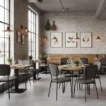 Καρέκλα τραπεζαρίας Kevin Megapap γκρι ύφασμα - μεταλλικό μαύρο πόδι 48x51x87εκ.