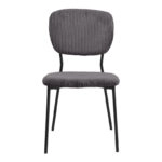 Καρέκλα τραπεζαρίας Kevin Megapap γκρι ύφασμα - μεταλλικό μαύρο πόδι 48x51x87εκ.