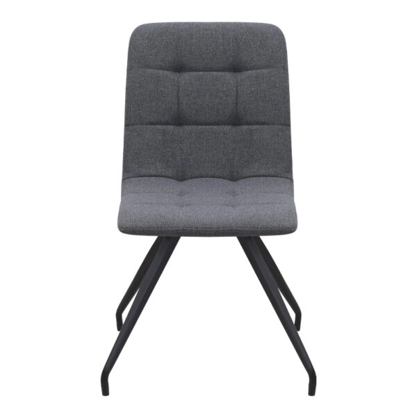 Καρέκλα τραπεζαρίας Bianca Megapap γκρι ύφασμα - μεταλλικό μαύρο πόδι 43x56x84εκ.