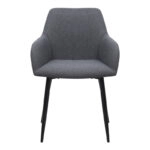 Πολυθρόνα τραπεζαρίας Monica Megapap γκρι ύφασμα - μεταλλικό μαύρο πόδι 54x57x84εκ.