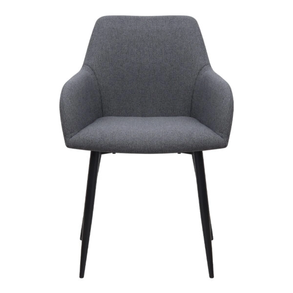 Πολυθρόνα τραπεζαρίας Monica Megapap γκρι ύφασμα - μεταλλικό μαύρο πόδι 54x57x84εκ.