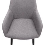 Πολυθρόνα τραπεζαρίας Monica Megapap μπεζ ύφασμα - μεταλλικό μαύρο πόδι 54x57x84εκ.