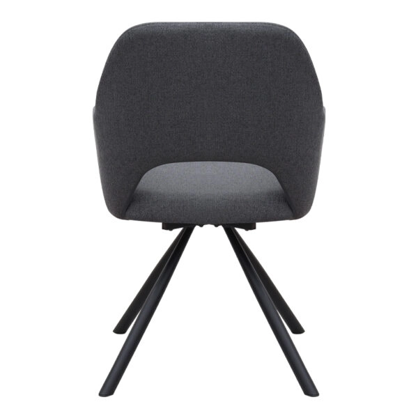 Πολυθρόνα τραπεζαρίας Gabriel Megapap γκρι ύφασμα - μεταλλικό μαύρο πόδι 58x60x85εκ.