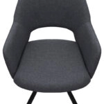 Πολυθρόνα τραπεζαρίας Gabriel Megapap γκρι ύφασμα - μεταλλικό μαύρο πόδι 58x60x85εκ.