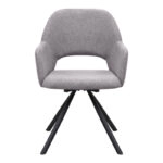 Πολυθρόνα τραπεζαρίας Gabriel Megapap μπεζ ύφασμα - μεταλλικό μαύρο πόδι 58x60x85εκ.