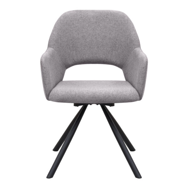 Πολυθρόνα τραπεζαρίας Gabriel Megapap μπεζ ύφασμα - μεταλλικό μαύρο πόδι 58x60x85εκ.