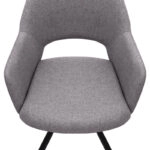 Πολυθρόνα τραπεζαρίας Gabriel Megapap μπεζ ύφασμα - μεταλλικό μαύρο πόδι 58x60x85εκ.