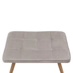 Πολυθρόνα - Μπερζέρα με υποπόδιο Lily Megapap μπεζ βελούδο - μεταλλικό πόδι χρώμα φυσικό 70x62x98εκ.