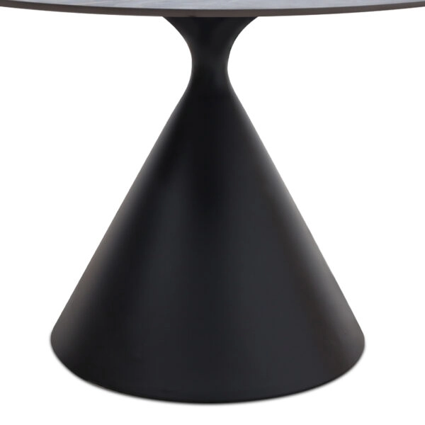 Τραπέζι Logan Megapap sintered stone - μέταλλο χρώμα γκρι εφέ μαρμάρου - μαύρο Ø120x72εκ.