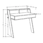 Γραφείο εργασίας Cowork από μελαμίνη χρώμα ανθρακί 94x50x91εκ.