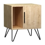 Κομοδίνο μελαμίνης Glynn χρώμα φυσικό οξιάς 50,2x44,6x60εκ.