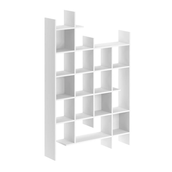 Βιβλιοθήκη μελαμίνης Manco χρώμα λευκό 122x25,5x188εκ.