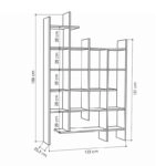 Βιβλιοθήκη μελαμίνης Manco χρώμα λευκό 122x25,5x188εκ.