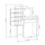 Τουαλέτα με καθρέπτη Mup  από μελαμίνη χρώμα λευκό - φυσικό οξιάς 105x35x151εκ.