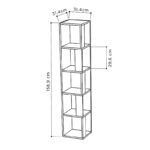 Βιβλιοθήκη γωνιακή Piano από μελαμίνη χρώμα φυσικό οξιάς 31,4x31,4x158,9εκ.