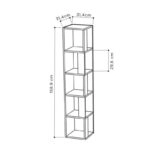 Βιβλιοθήκη γωνιακή Piano  από μελαμίνη χρώμα λευκό 31,4x31,4x158,9εκ.