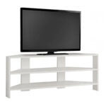 Έπιπλο τηλεόρασης γωνιακό Thales μελαμίνης χρώμα λευκό 110x36x45εκ.