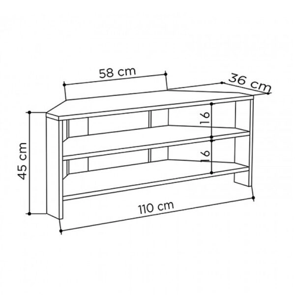 Έπιπλο τηλεόρασης γωνιακό Thales μελαμίνης χρώμα λευκό 110x36x45εκ.