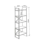 Βιβλιοθήκη Detroit  χρώμα sapphire oak - silky black 58x35,2x175εκ.