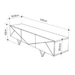 Έπιπλο τηλεόρασης Jakomen χρώμα ανοιχτό καρυδί 160x36,8x43εκ.