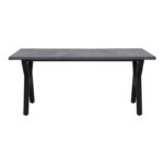 Τραπέζι Walter Megapap Mdf - μεταλλικό χρώμα σκούρο γκρι σκυροδέματος 140x80x75εκ.
