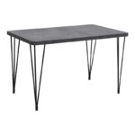 Τραπέζι Roger Megapap Mdf - μεταλλικό χρώμα σκούρο γκρι σκυροδέματος 120x70x75εκ.