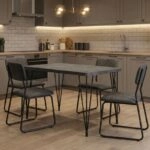 Τραπέζι Roger Megapap Mdf - μεταλλικό χρώμα σκούρο γκρι σκυροδέματος 120x70x75εκ.