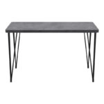 Τραπέζι Roger Megapap Mdf - μεταλλικό χρώμα σκούρο γκρι σκυροδέματος 120x70x75εκ.