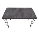 Τραπέζι Roger Megapap Mdf - μεταλλικό χρώμα σκούρο γκρι σκυροδέματος 120x70x75εκ.