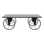 Τραπεζάκι σαλονιού Jemmy Megapap Mdf - μεταλλικό χρώμα μαύρο εφέ μαρμάρου 90x55x33εκ.