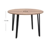 Τραπέζι Zeno Megapap χρώμα ακακίας Ø110x73,5εκ.