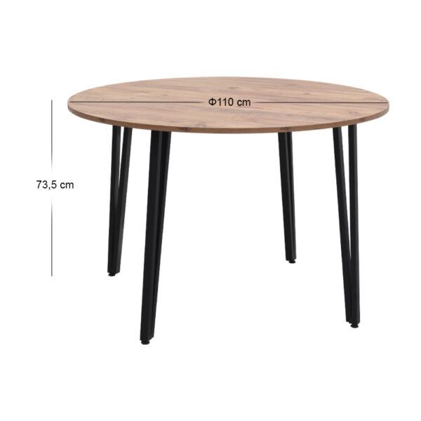 Τραπέζι Zeno Megapap χρώμα ακακίας Ø110x73,5εκ.