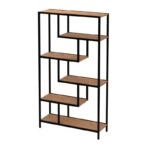 Βιβλιοθήκη Larissa Megapap χρώμα μαύρο - pine oak 90x30x159εκ.