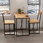 Τραπεζαρία Maysa Megapap Σετ 3 τμχ χρώμα pine oak 72,5x52,5x71,8εκ.