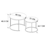 Τραπεζάκι σαλονιού σετ 2 τμχ Hilal Megapap χρώμα sapphire oak Ø66x49,5εκ.