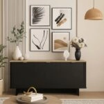 Μπουφές Bohema Megapap χρώμα μαύρο - sepet oak 180x47x76,6εκ.