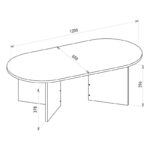 Τραπεζάκι σαλονιού Cortado Megapap χρώμα sapphire oak 120x60x39,6εκ.