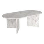 Τραπεζάκι σαλονιού Cortado Megapap χρώμα λευκό εφέ μαρμάρου 120x60x39,6εκ.