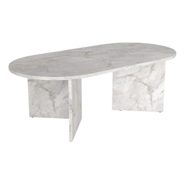 Τραπεζάκι σαλονιού Cortado Megapap χρώμα λευκό εφέ μαρμάρου 120x60x39,6εκ.