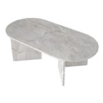 Τραπεζάκι σαλονιού Cortado Megapap χρώμα λευκό εφέ μαρμάρου 120x60x39,6εκ.