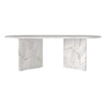 Τραπεζάκι σαλονιού Cortado Megapap χρώμα λευκό εφέ μαρμάρου 120x60x39,6εκ.