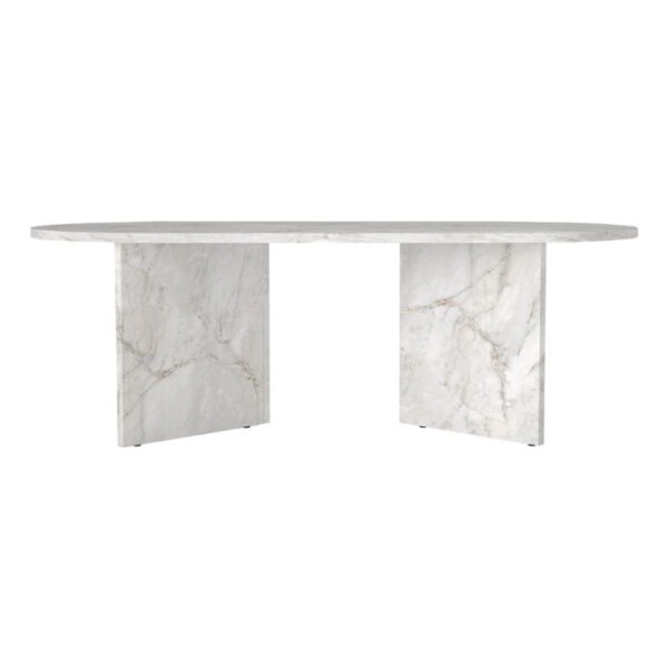 Τραπεζάκι σαλονιού Cortado Megapap χρώμα λευκό εφέ μαρμάρου 120x60x39,6εκ.