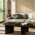 Τραπεζάκι σαλονιού Cortado Megapap χρώμα sencron black 120x60x39,6εκ.