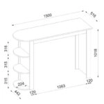 Τραπέζι μπαρ Vigne Megapap χρώμα sepet oak 150x51,6x101,8εκ.