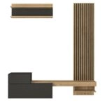 Σύνθεση τηλεόρασης Dumont Megapap χρώμα ανθρακί - sepet oak 180x36,8x200εκ.